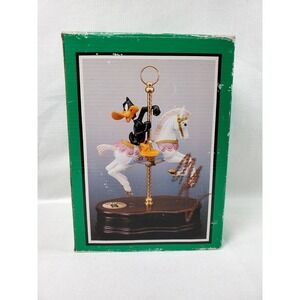 Vintage 1997 Warner Bros Daffy Duck Carousel Music Box Six Flags Y2K